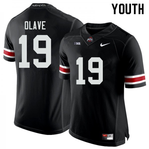 Ohio State Buckeyes #19 Chris Olave Youth Embroidery Jersey Black